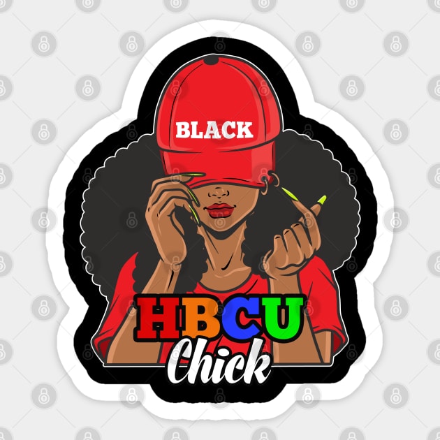 HBCU Chick Afro Hair Sticker by blackartmattersshop